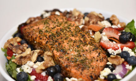 Red, White & Blue Salad With Salmon