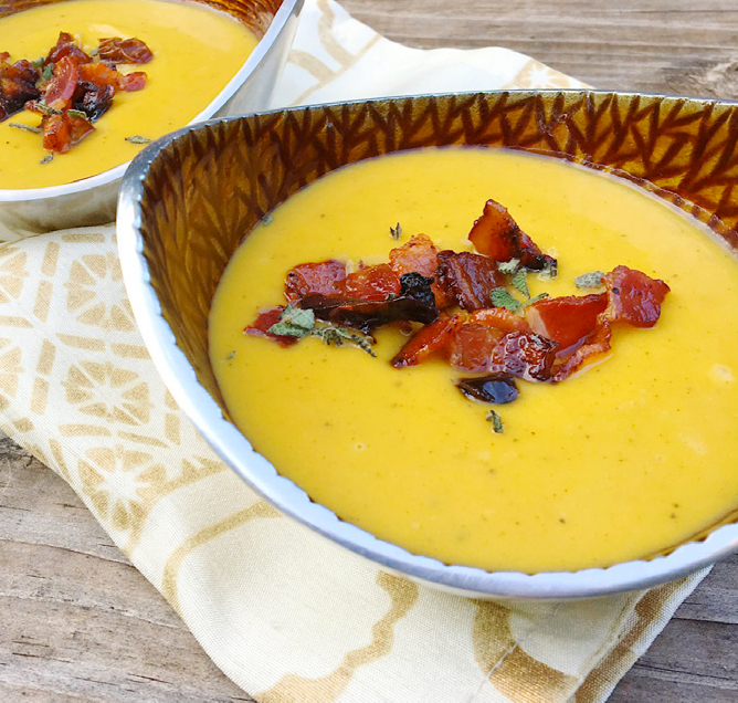 Pumpkin Beer Soup – with Bacon & Dates