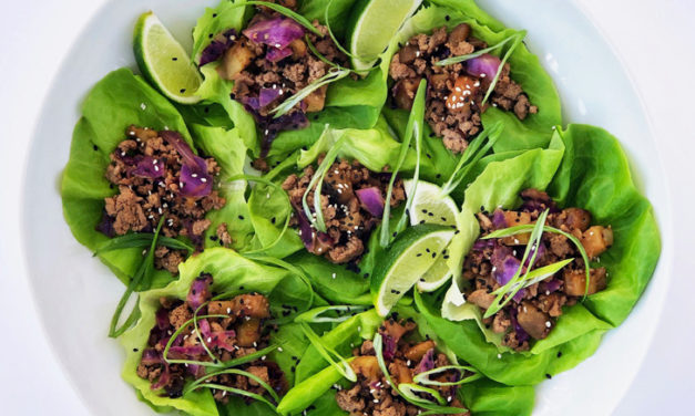 Asian Turkey and Eggplant Lettuce Cups