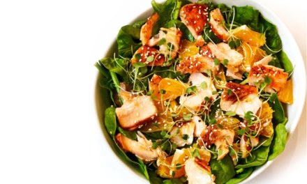 Sweet Citrus Salmon Salad with Miso Vinaigrette