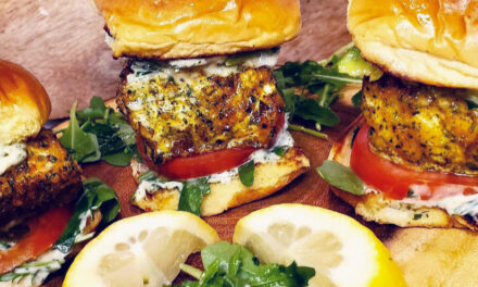 Curried Salmon Sliders with Herbed Aioli