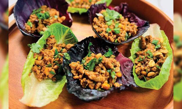 Chicken with Peanut Sauce in Lettuce Wraps