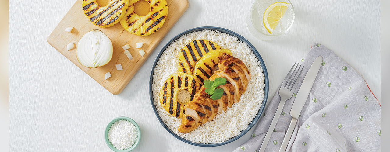 Grilled Hawaiian Chicken & Coconut Rice