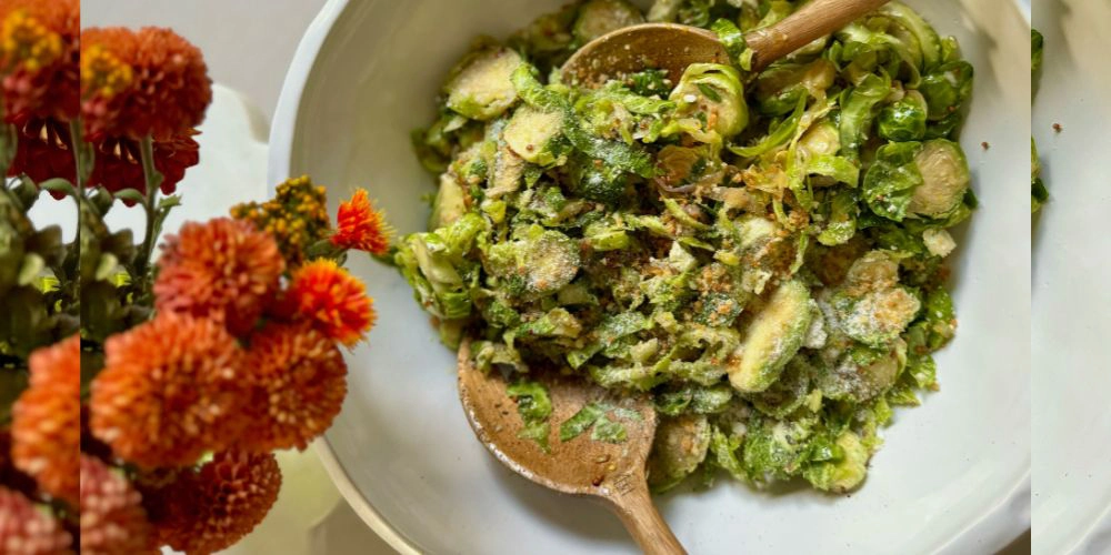 Brussels Sprouts Salad with Caramelized Shallot Dressing